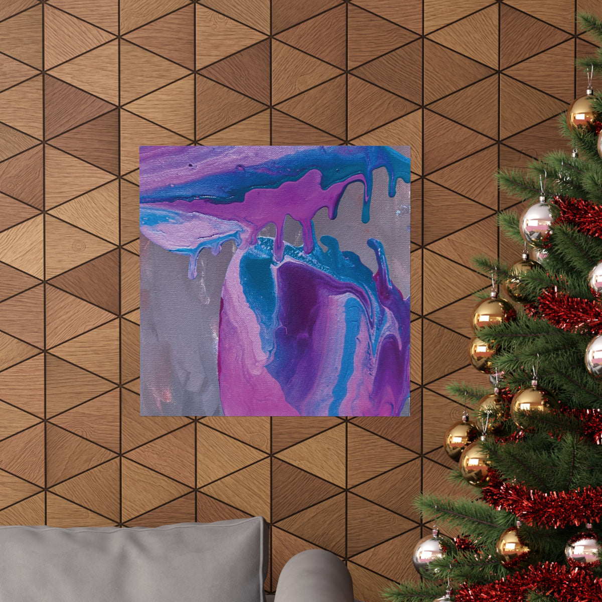 Wave Abstract Purple Fluid Art Matte Poster