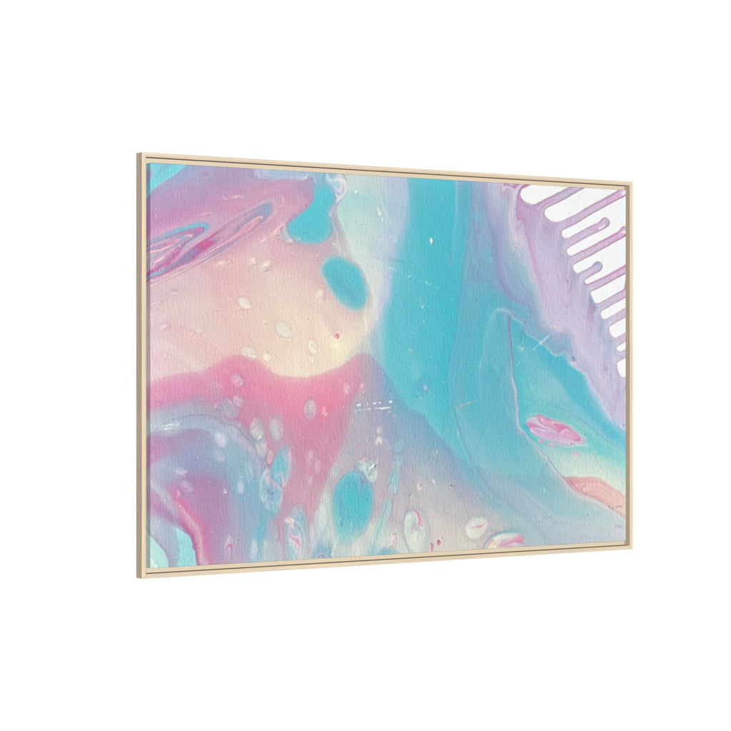 Animal Abstract Pastel Fluid Art Framed Canvas Print