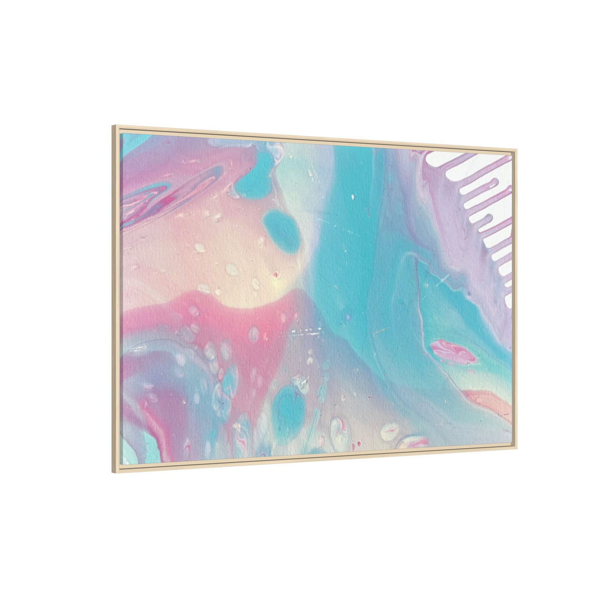 Animal Abstract Pastel Fluid Art Framed Canvas Print
