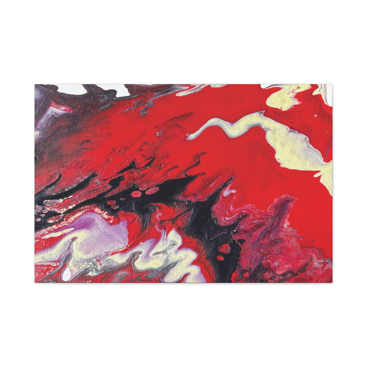 Power Abstract Red Fluid Art Canvas Print (Matte Stretched 1.25")