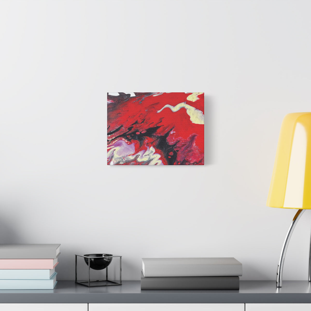 Power Abstract Red Fluid Art Canvas Print (Matte Stretched 1.25")
