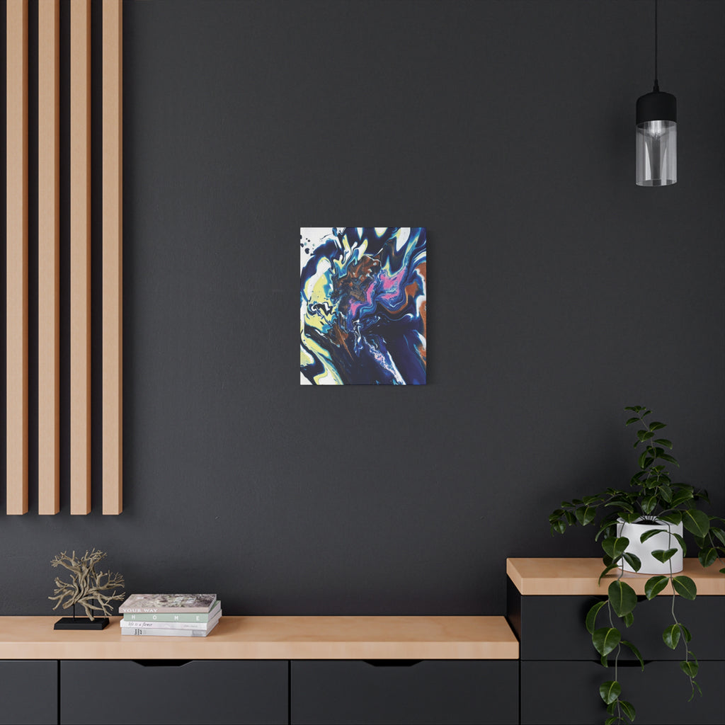 Change Abstract Blue Fluid Art Matte Canvas Print (Stretched Wall Art)