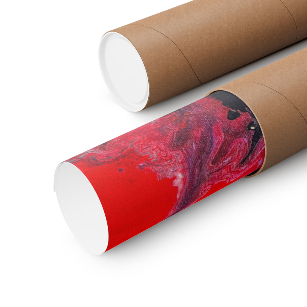 Power Abstract Red Fluid Art Matte Poster (Horizontal)
