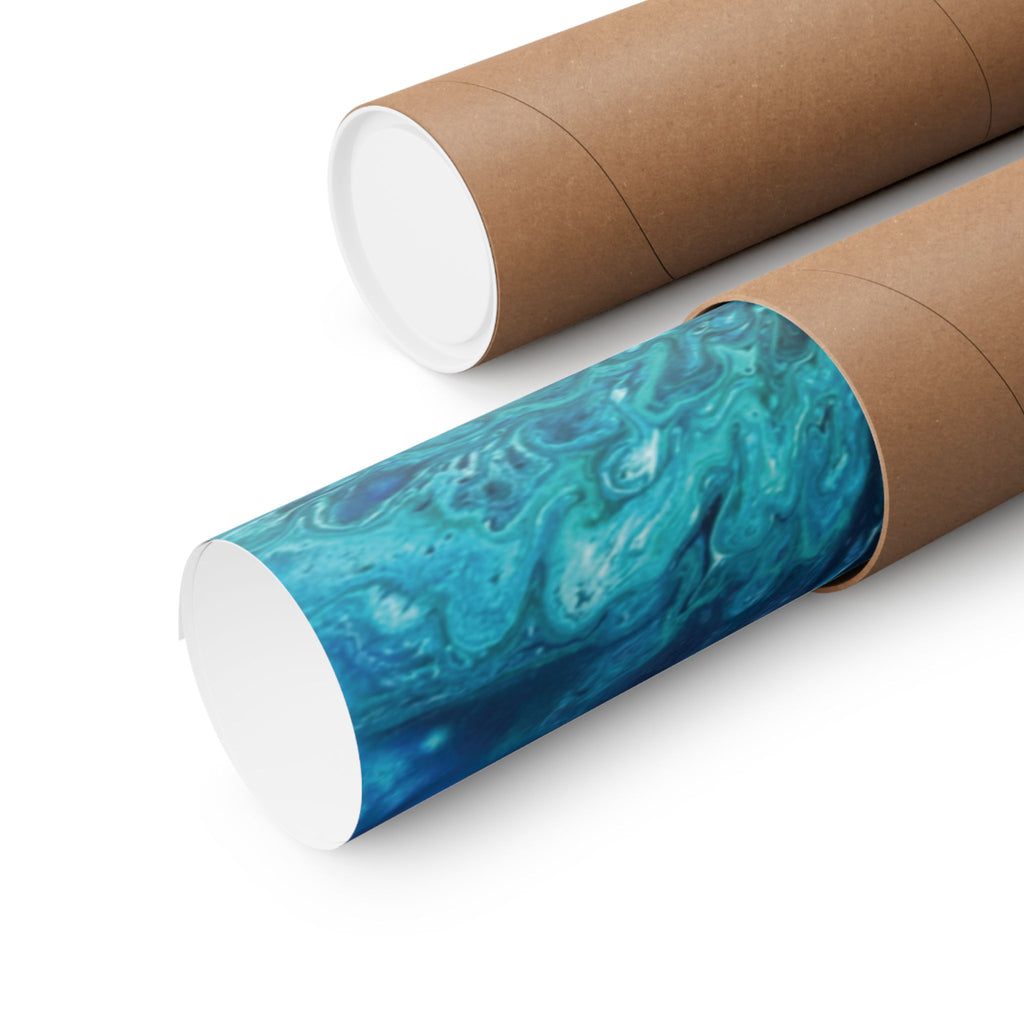 Ocean Abyss Matte Poster Abstract Teal Blue Wall Art