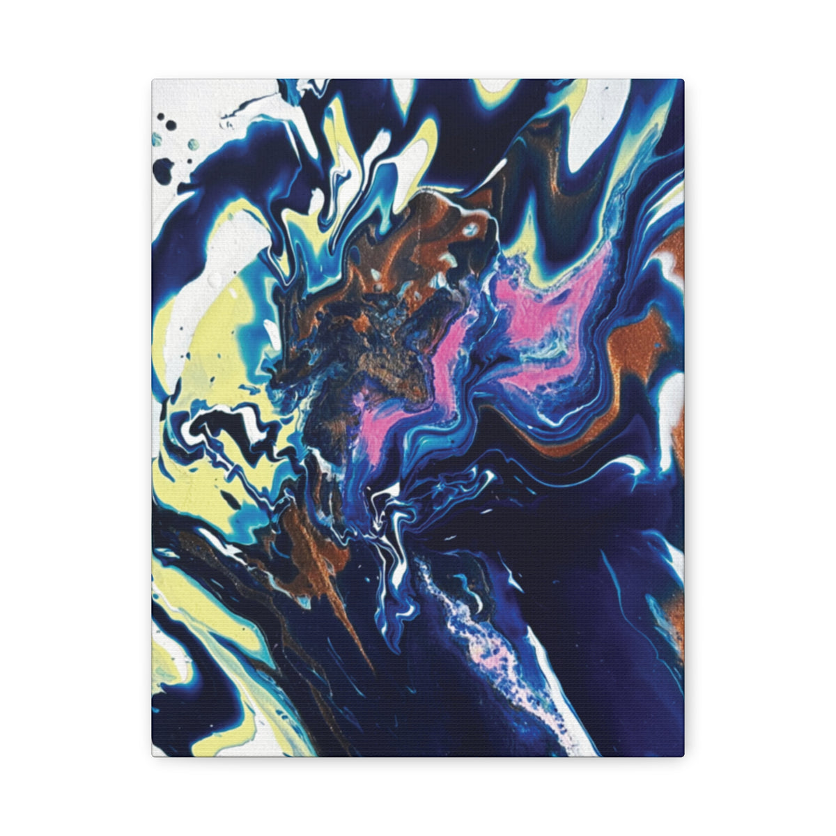 Change Abstract Blue Fluid Art Matte Canvas Print (Stretched Wall Art)