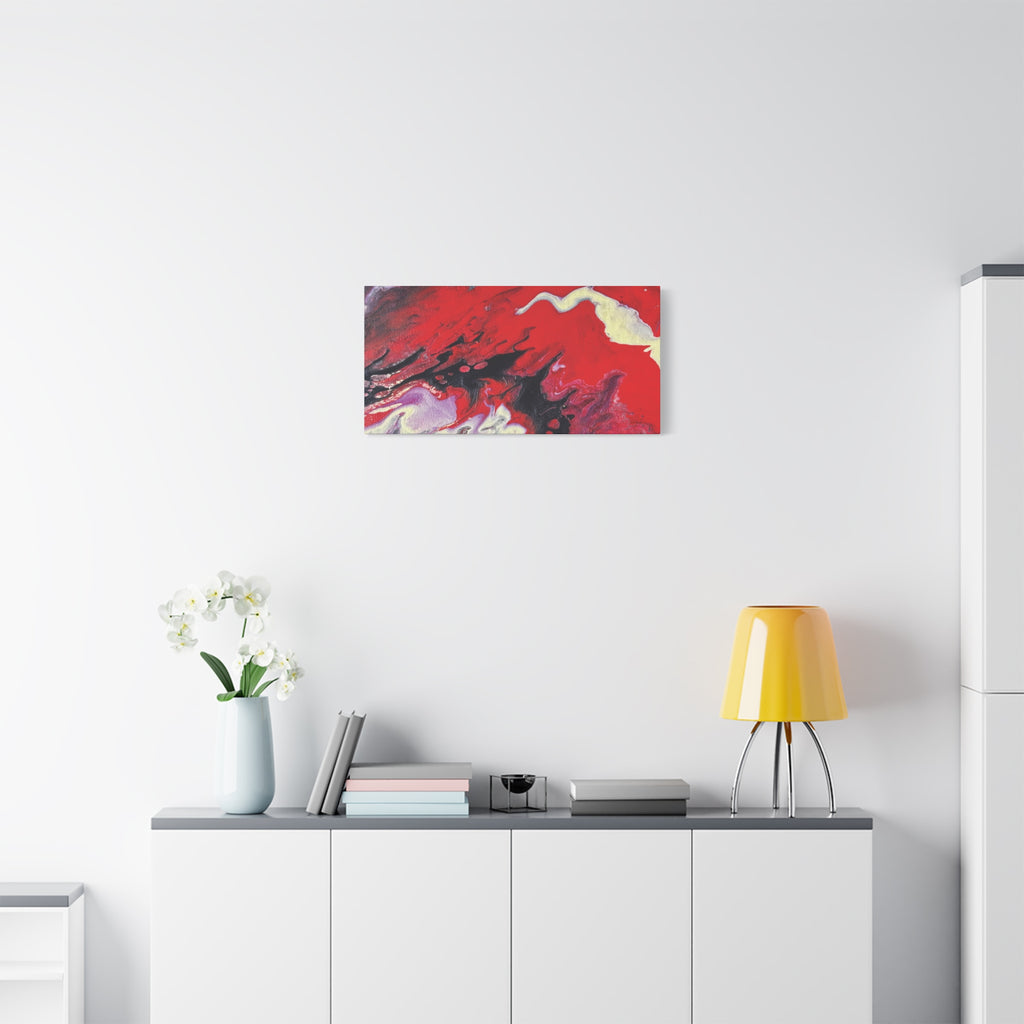 Power Abstract Red Fluid Art Canvas Print (Matte Stretched 1.25")