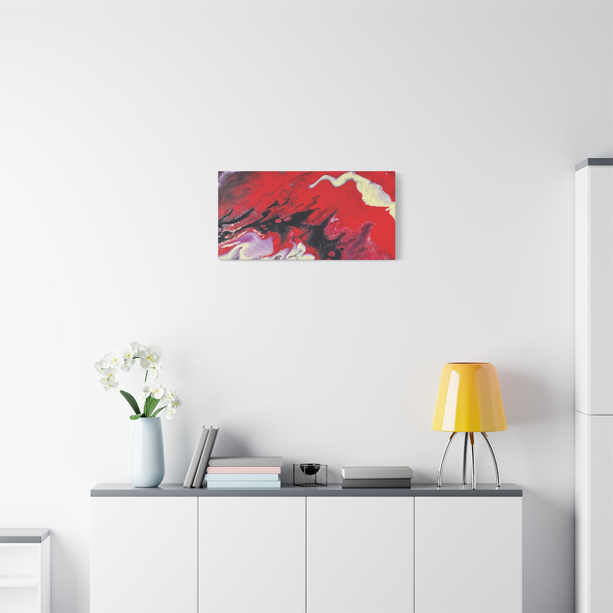 Power Abstract Red Fluid Art Canvas Print (Matte Stretched 1.25")