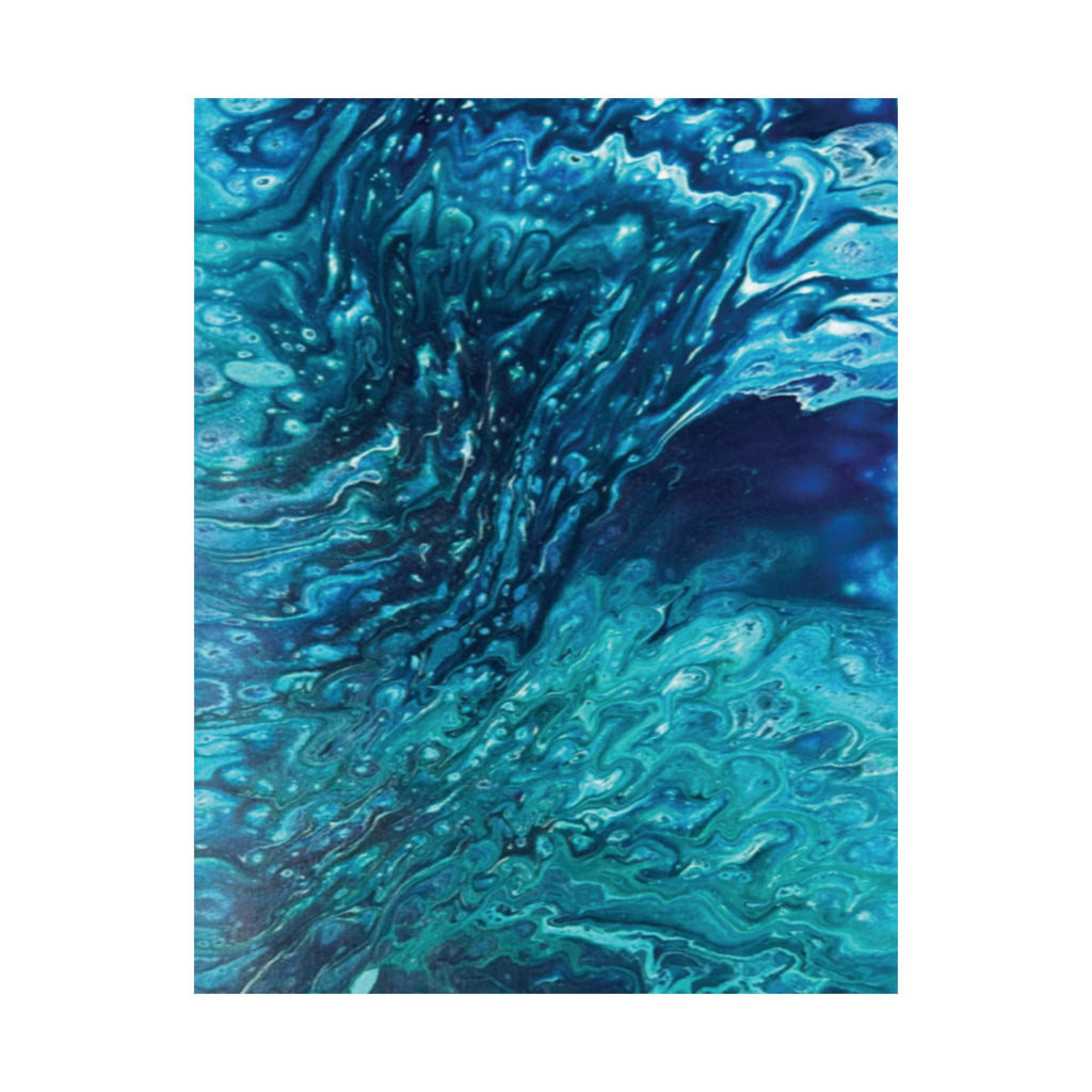 Ocean Abyss Matte Poster Abstract Teal Blue Wall Art