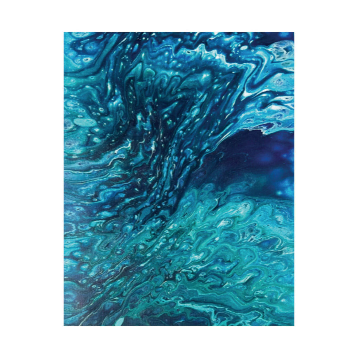 Ocean Abyss Matte Poster Abstract Teal Blue Wall Art