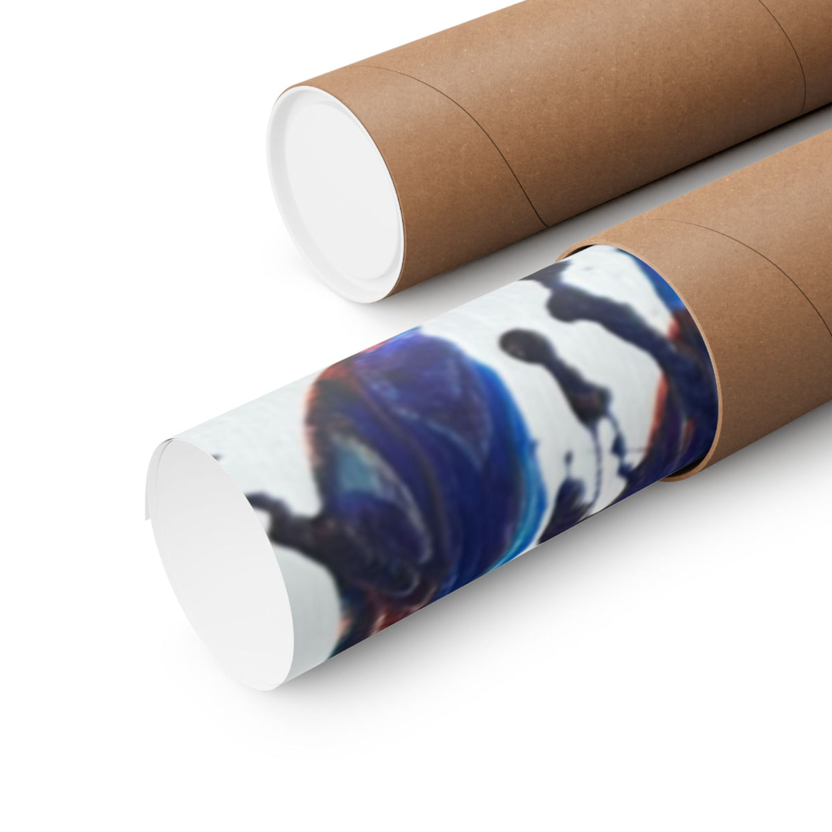 Abstract Red & Blue Matte Poster Universe Horizontal Modern Art Print