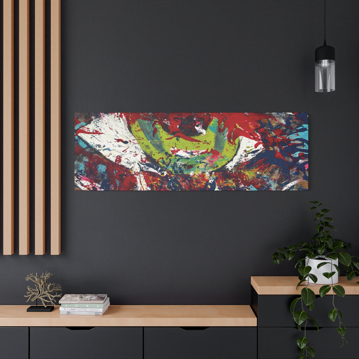 Abstract Burst Matte Canvas Print Eye Colorful Modern Wall Art, Stretched 1.25"