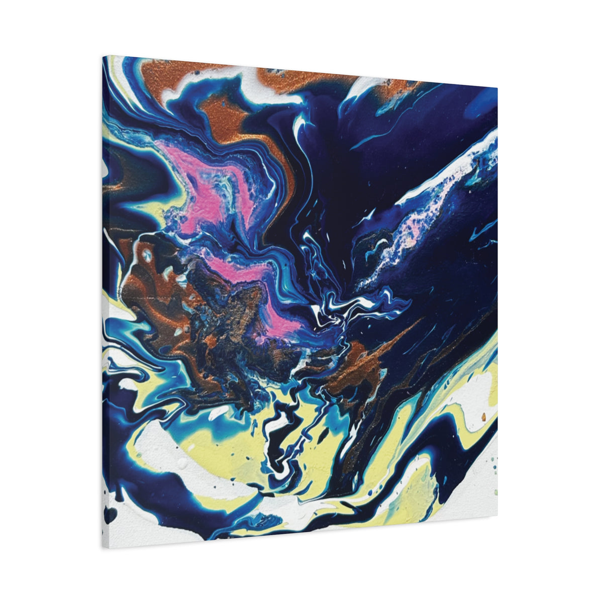 Change Abstract Blue Fluid Art Matte Canvas Print (Stretched Wall Art)