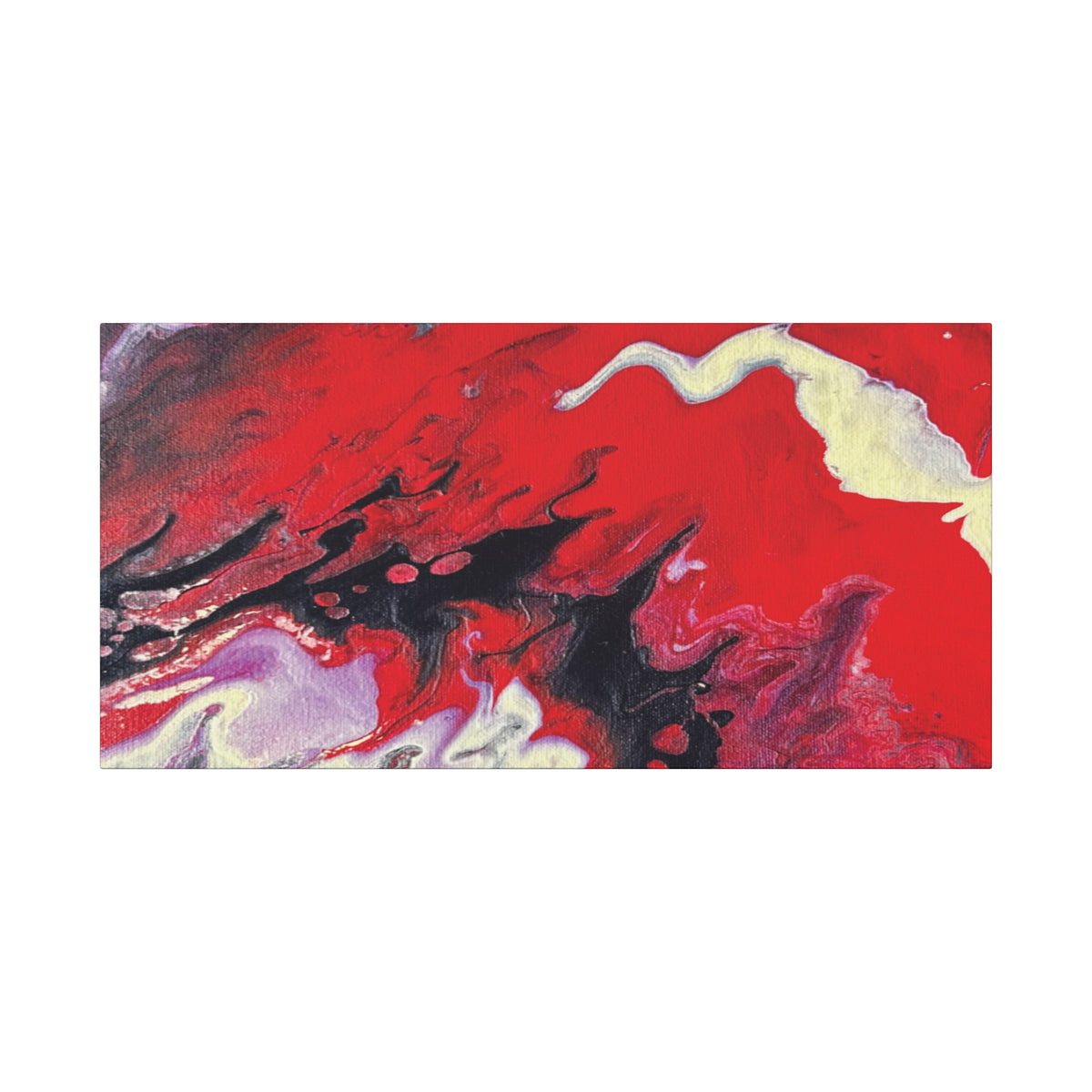 Power Abstract Red Fluid Art Canvas Print (Matte Stretched 1.25")