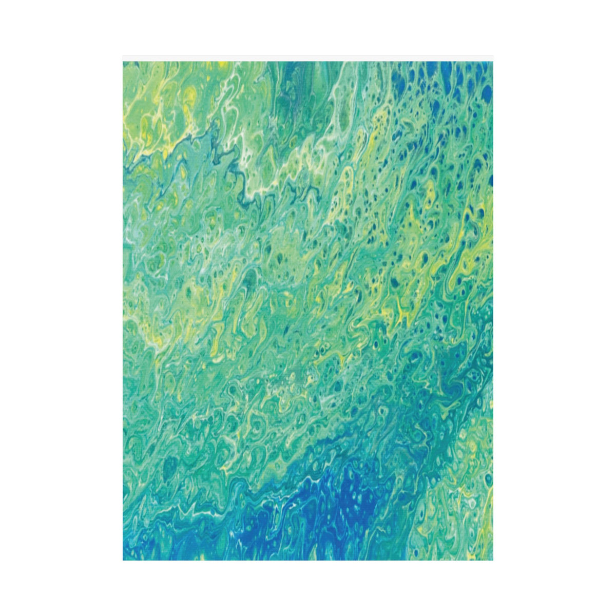 Abstract Ocean Blue Matte Poster Moss Turquoise Green Fluid Art