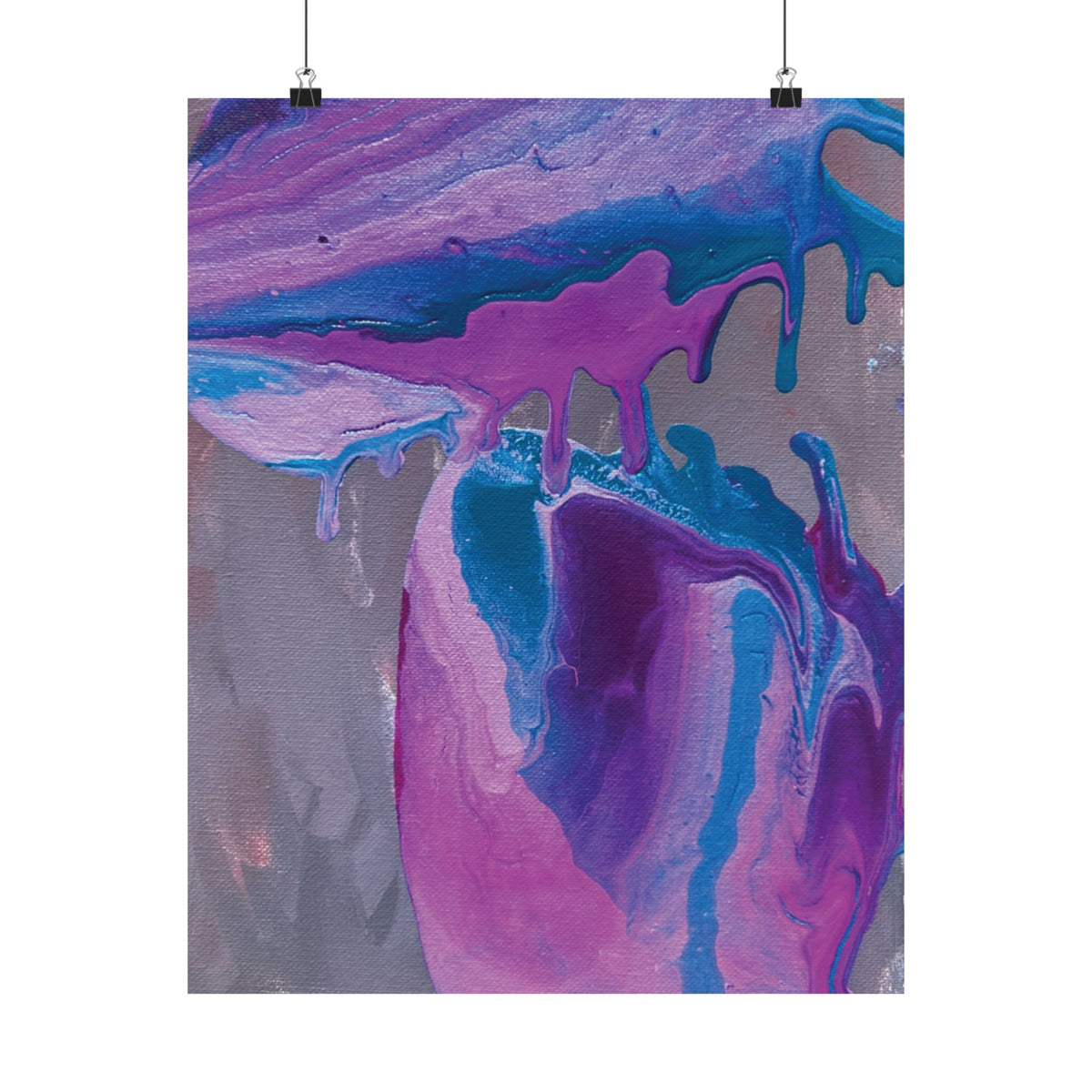 Wave Abstract Purple Fluid Art Matte Poster
