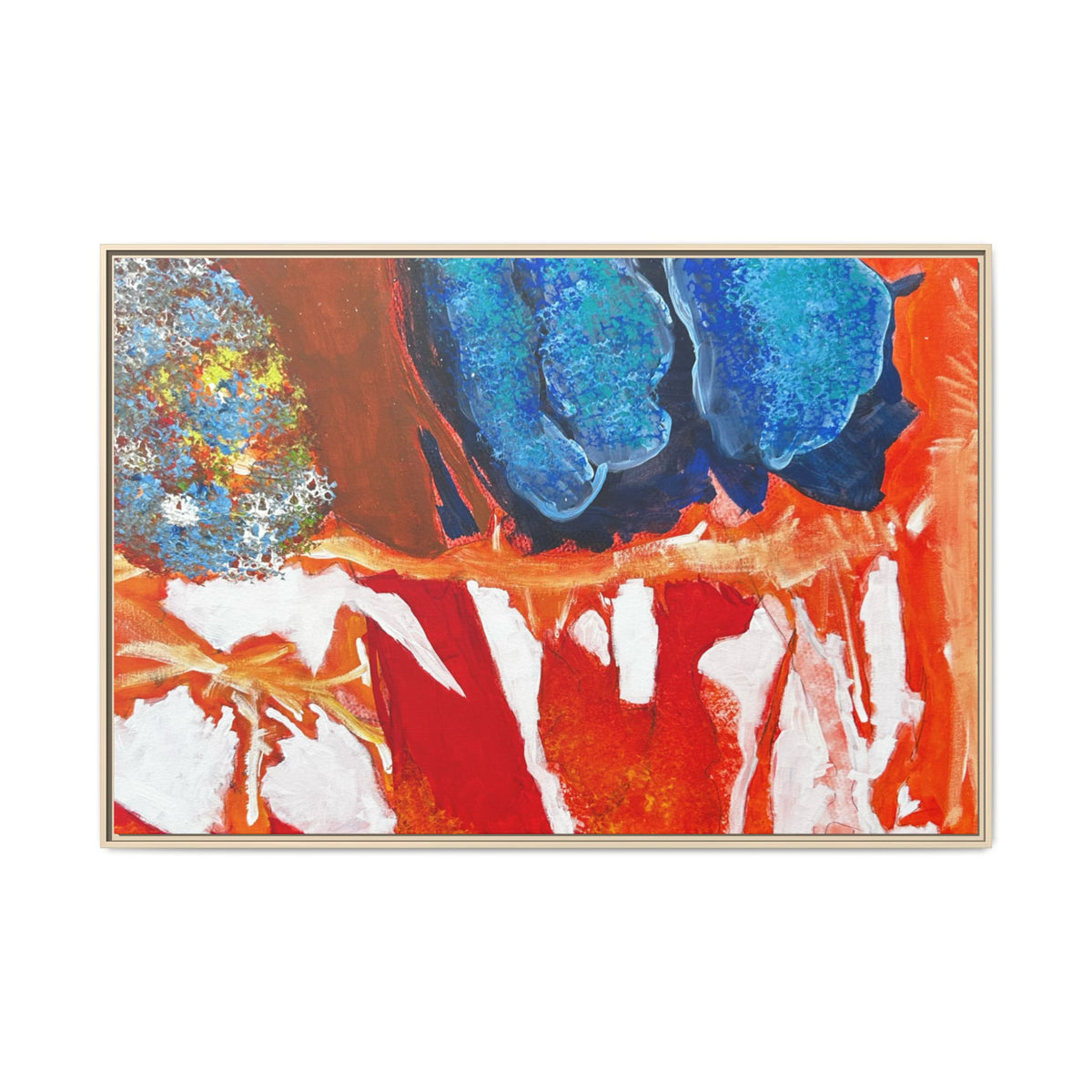 Abstract Color Burst Framed Canvas Print