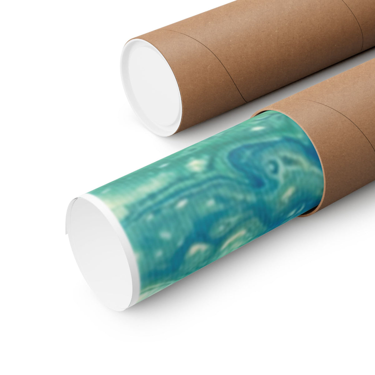 Moss Abstract Ocean Flow Matte Poster (Blue-Green Vertical Fluid Art)