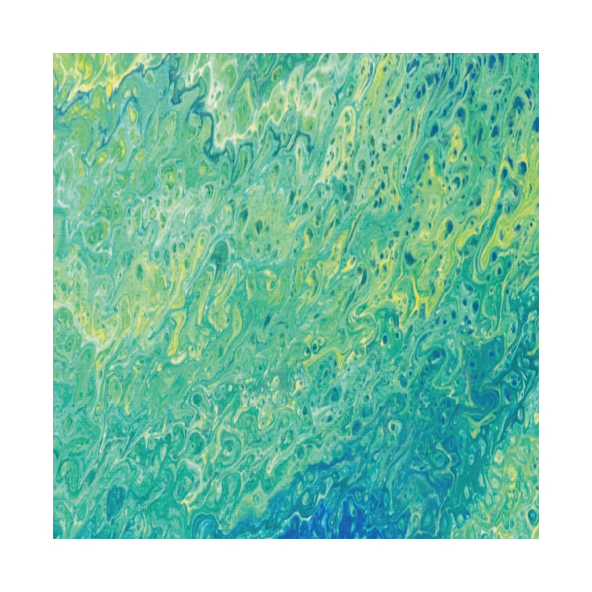 Abstract Ocean Blue Matte Poster Moss Turquoise Green Fluid Art