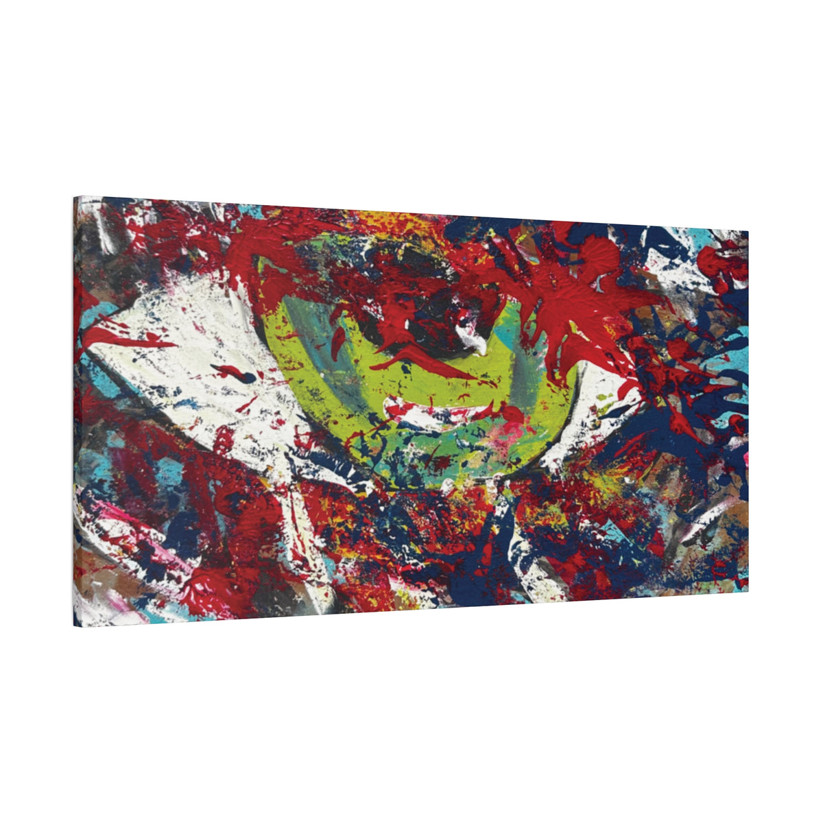 Abstract Burst Matte Canvas Print Eye Colorful Modern Wall Art, Stretched 1.25"
