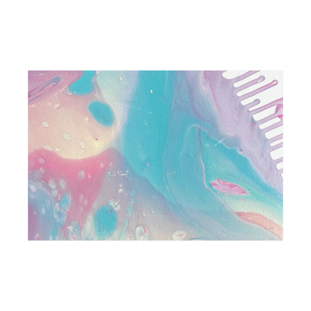 Abstract Pastel Ocean Matte Horizontal Poster Animal Calming Nursery & Bedroom Wall Art