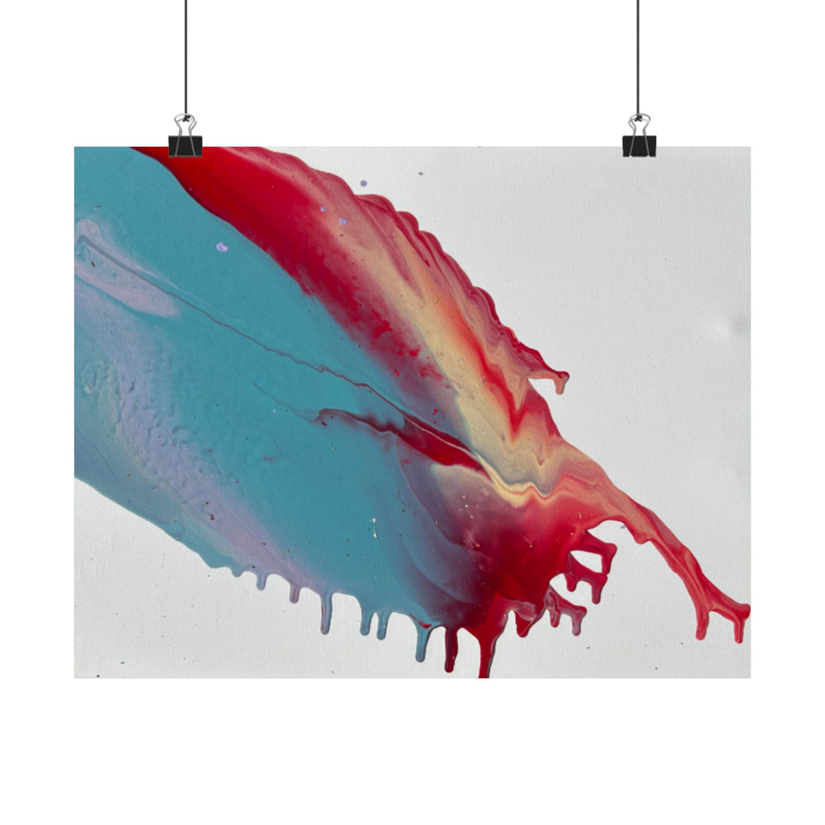 Abstract Paint Splash Matte Horizontal Poster Ceiling Colorful Fluid Art Wall Print