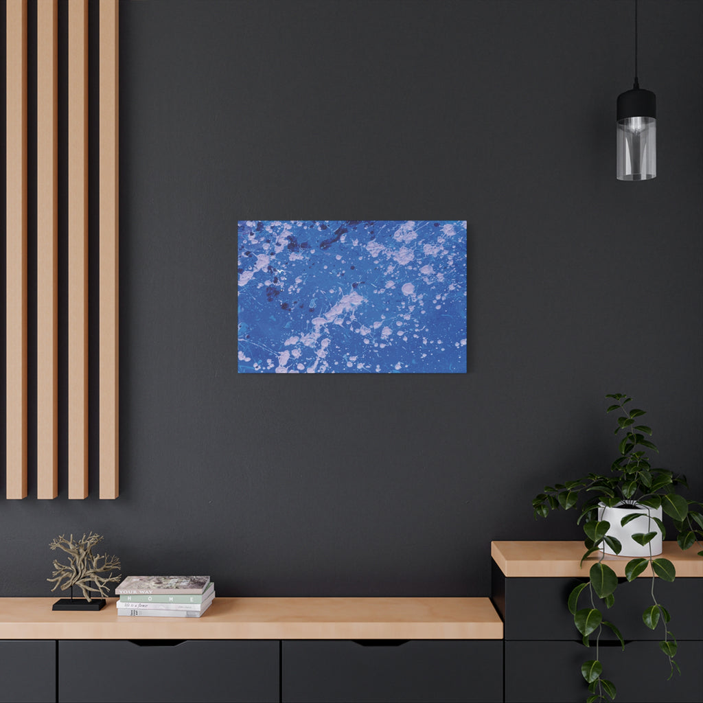Blue Abstract Splatter Canvas Print  Dots (Matte Stretched 1.25")