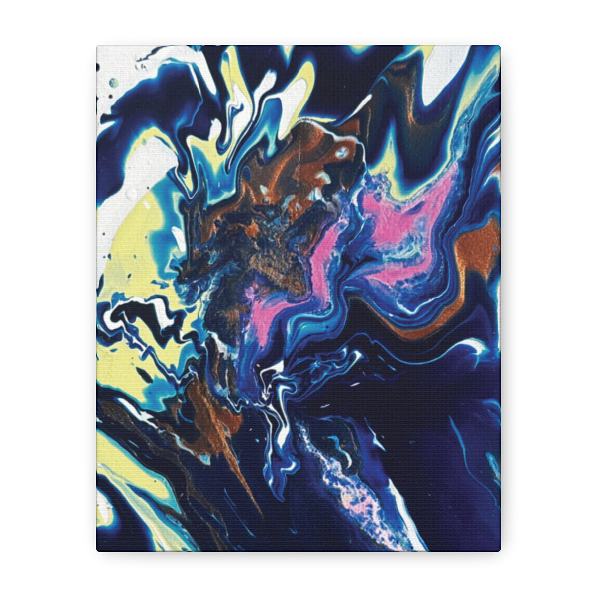 Change Abstract Blue Fluid Art Matte Canvas Print (Stretched Wall Art)