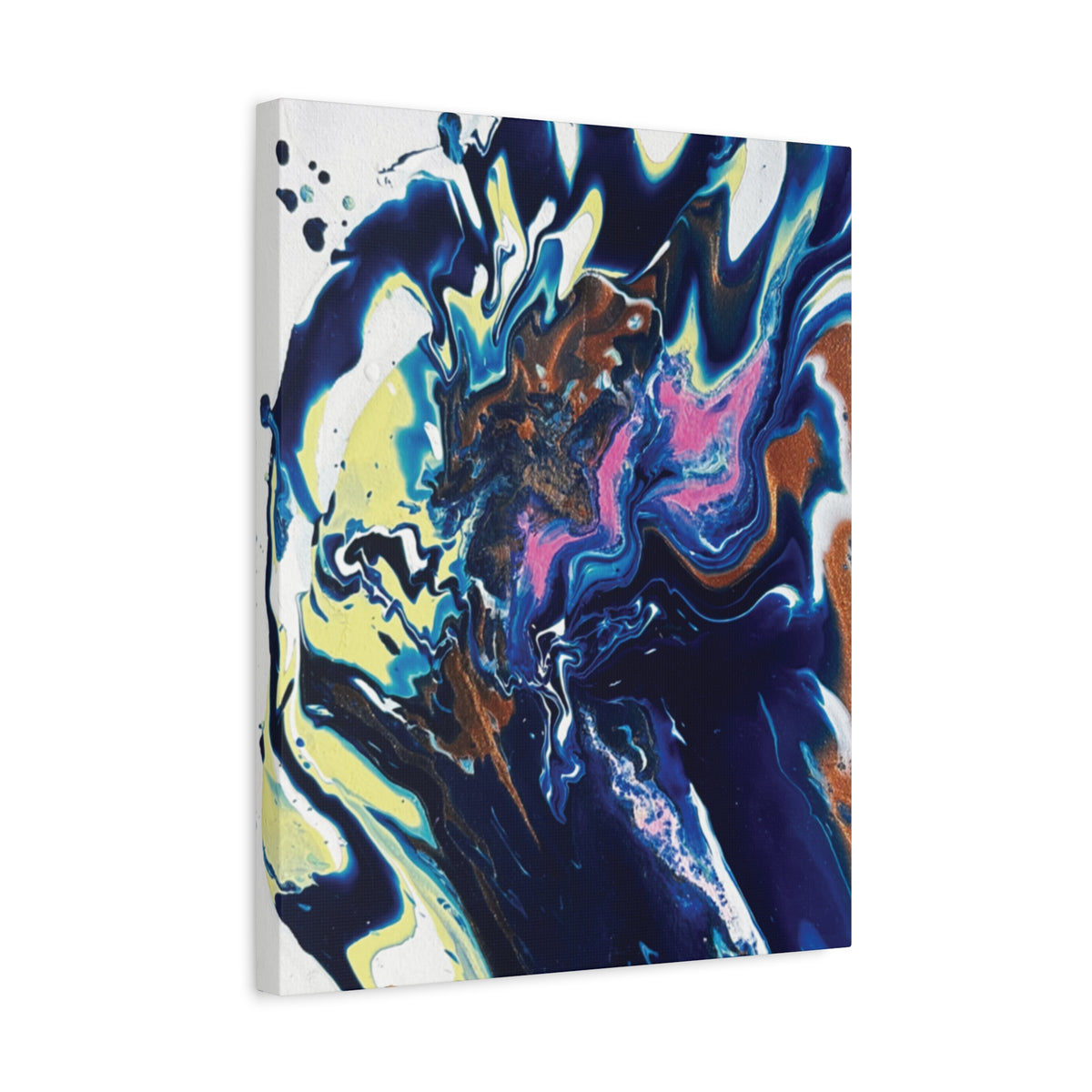 Change Abstract Blue Fluid Art Matte Canvas Print (Stretched Wall Art)