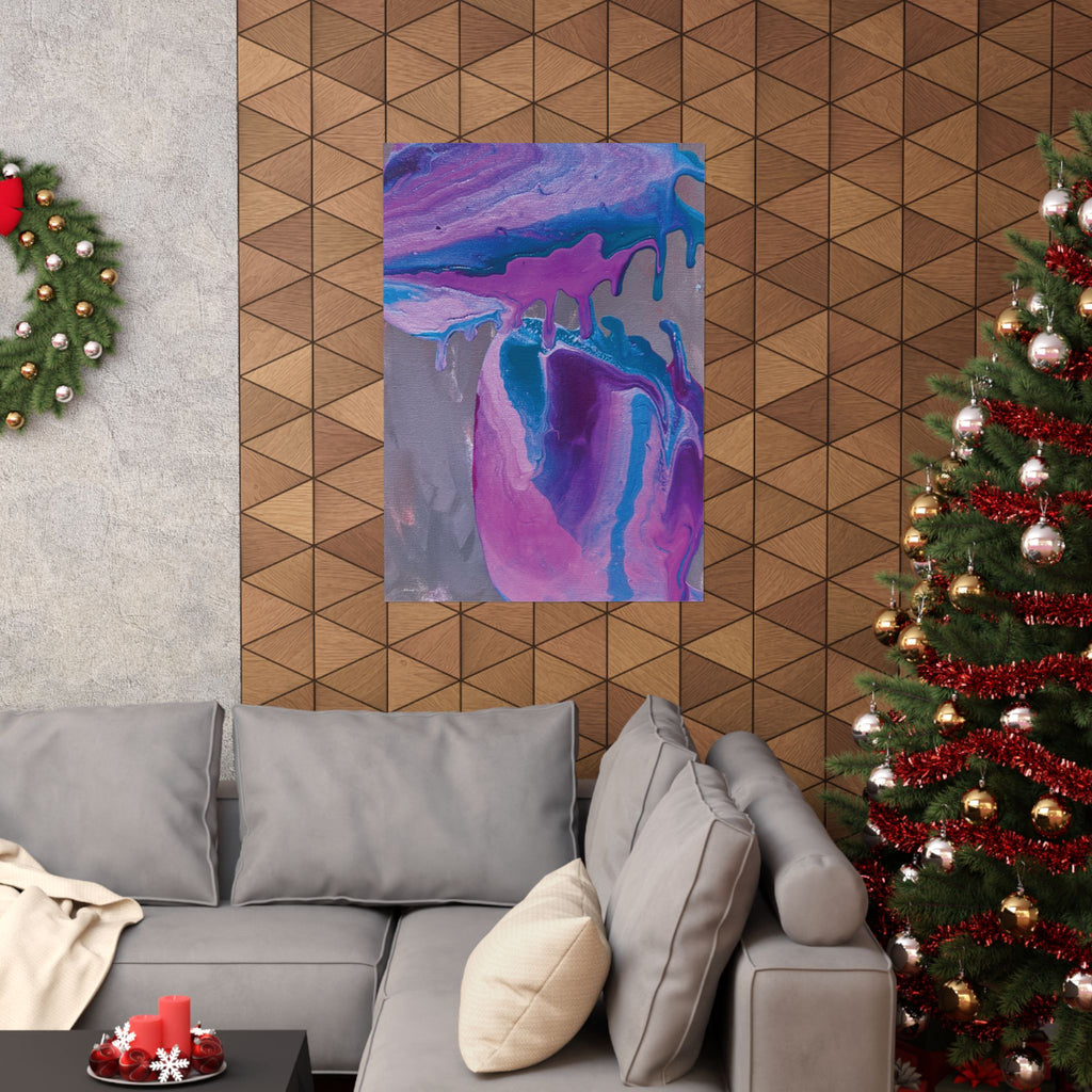Wave Abstract Purple Fluid Art Matte Poster
