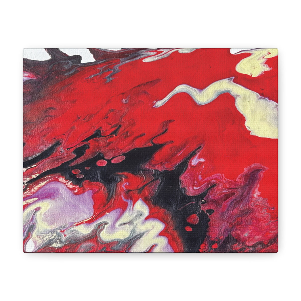 Power Abstract Red Fluid Art Canvas Print (Matte Stretched 1.25")