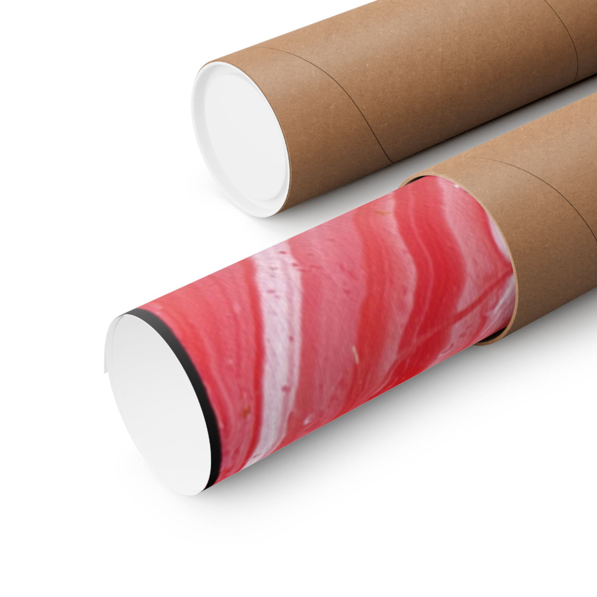 Red Marble Mars Matte Vertical Poster Abstract Red & Cream Wall Art