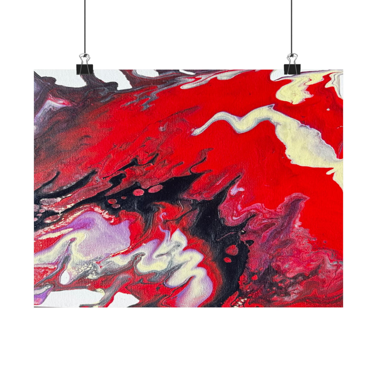 Power Abstract Red Fluid Art Matte Poster (Horizontal)