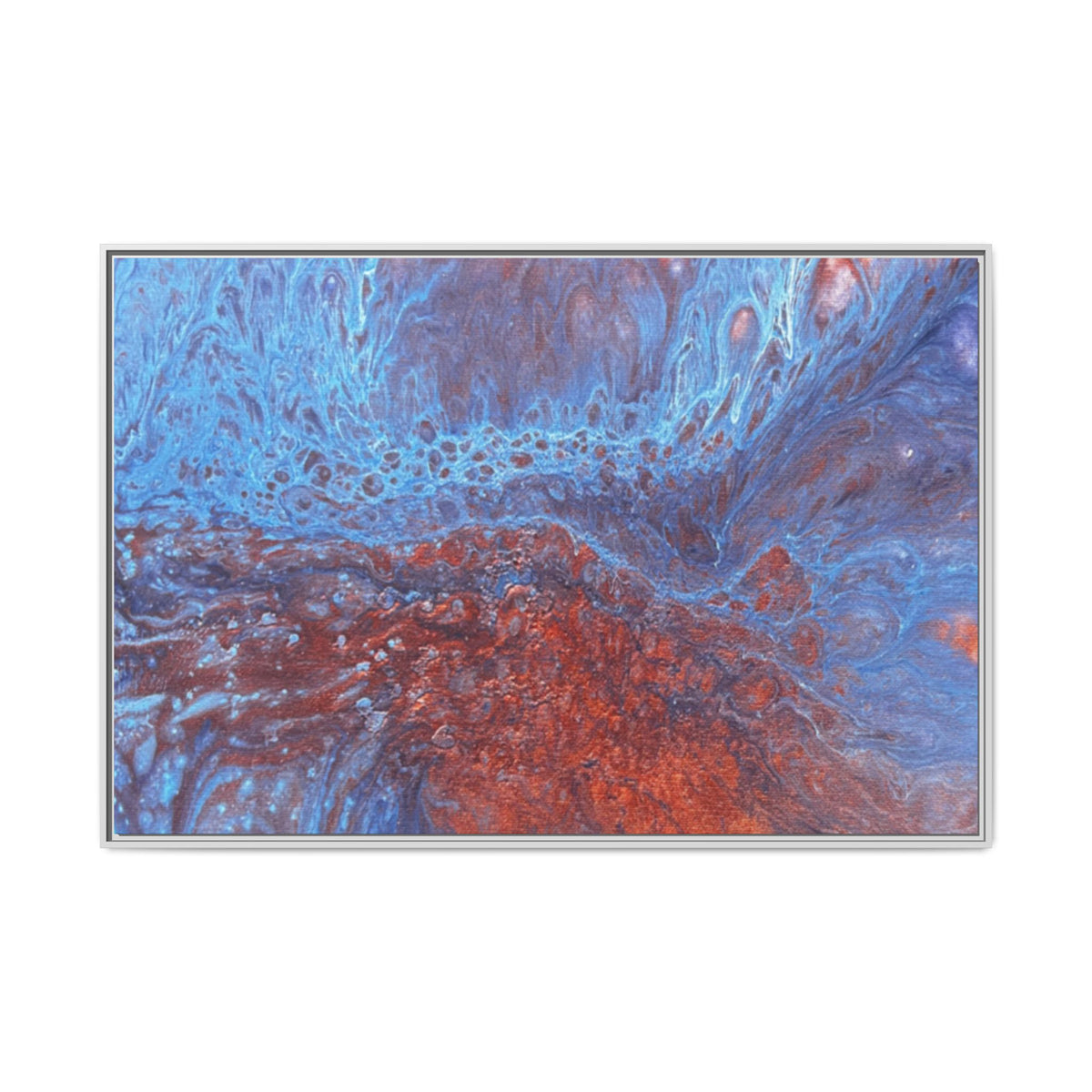 Wave Abstract Oceanic Flow Matte Canvas Framed Art
