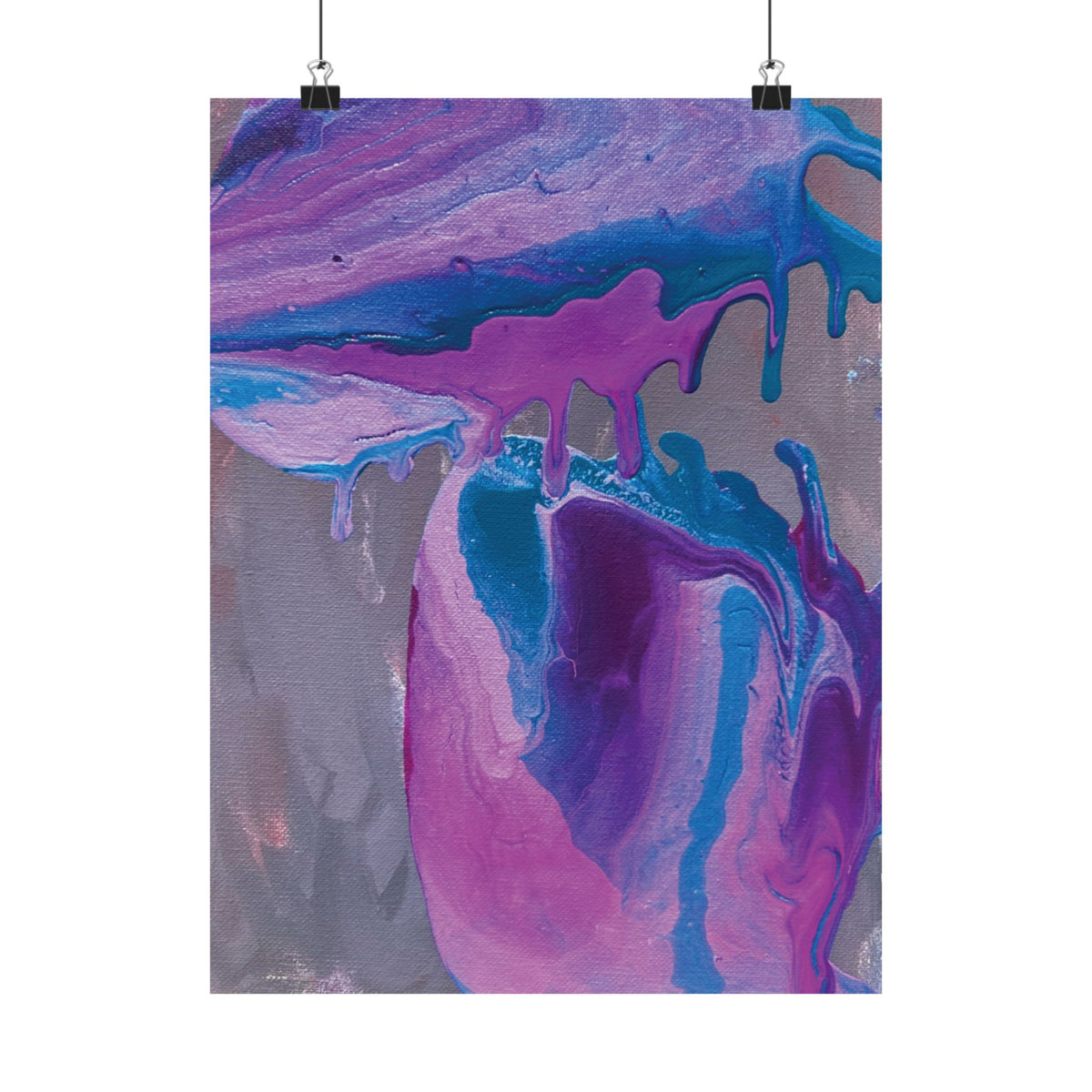 Wave Abstract Purple Fluid Art Matte Poster