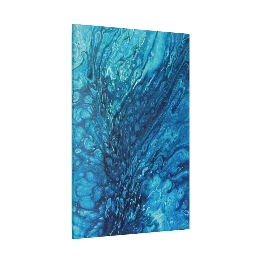 Blue Ocean Abstract Canvas Print Matte Stretched Wall Art