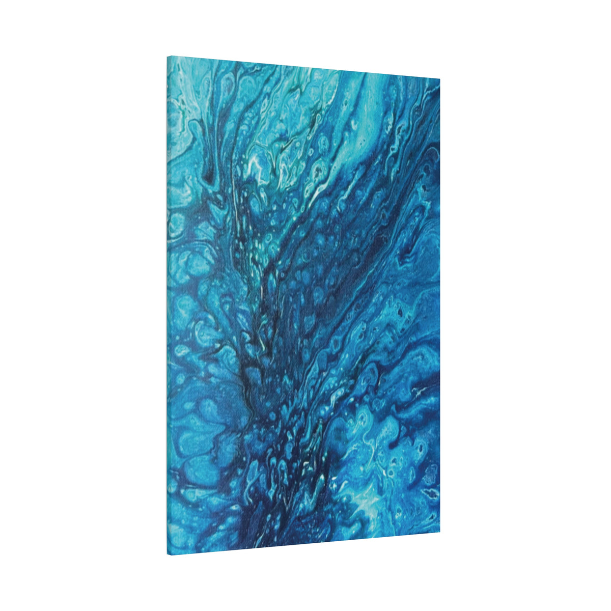 Blue Ocean Abstract Canvas Print Matte Stretched Wall Art