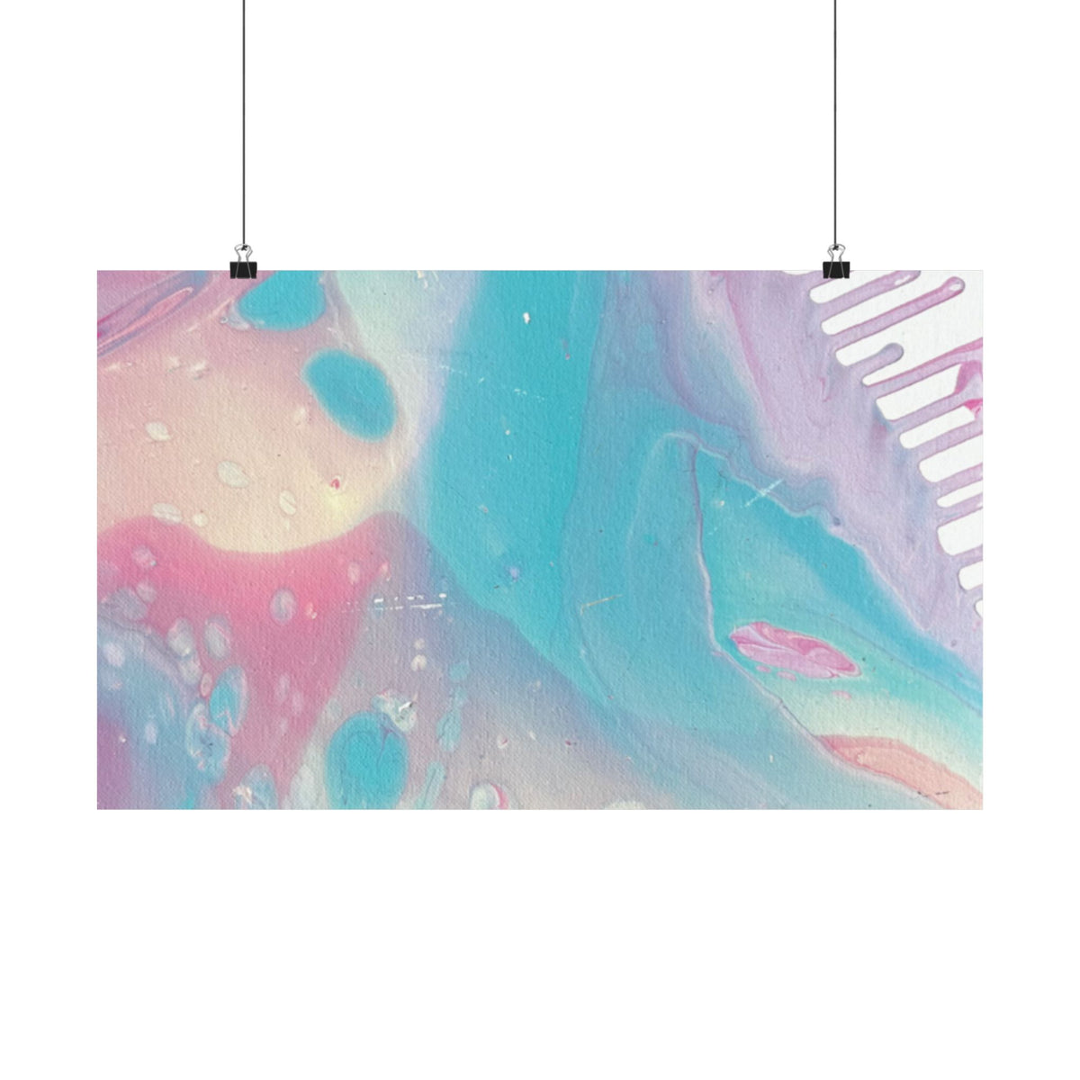 Abstract Pastel Ocean Matte Horizontal Poster Animal Calming Nursery & Bedroom Wall Art