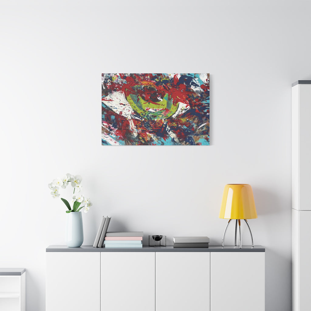Abstract Burst Matte Canvas Print Eye Colorful Modern Wall Art, Stretched 1.25"