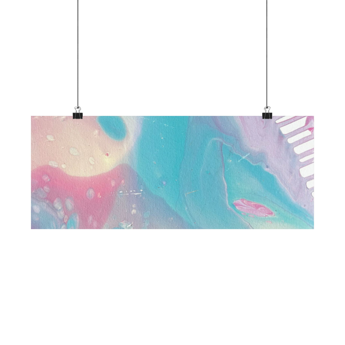 Abstract Pastel Ocean Matte Horizontal Poster Animal Calming Nursery & Bedroom Wall Art