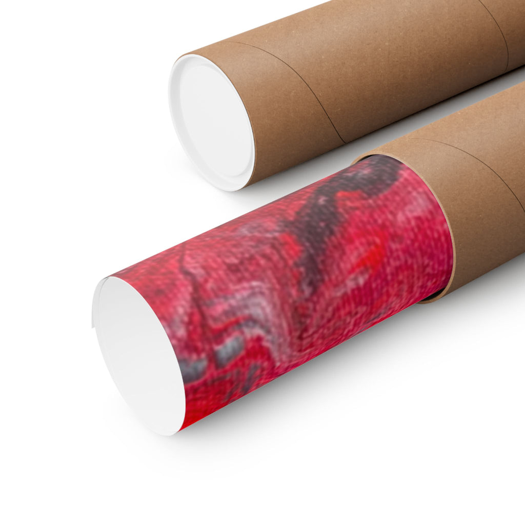 Power Abstract Red Fluid Art Matte Poster (Horizontal)