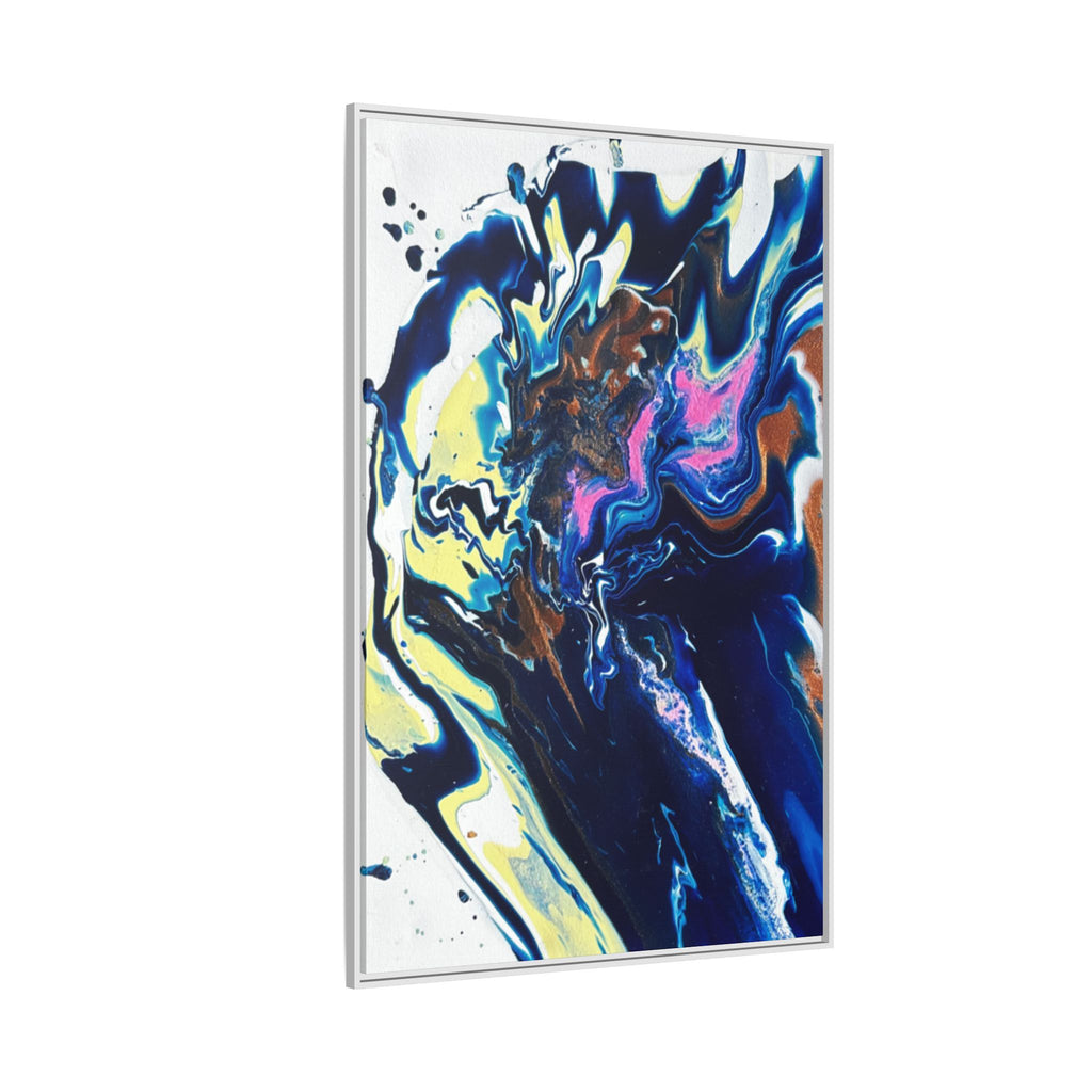 Abstract Ocean Swirl Matte Canvas Framed Art