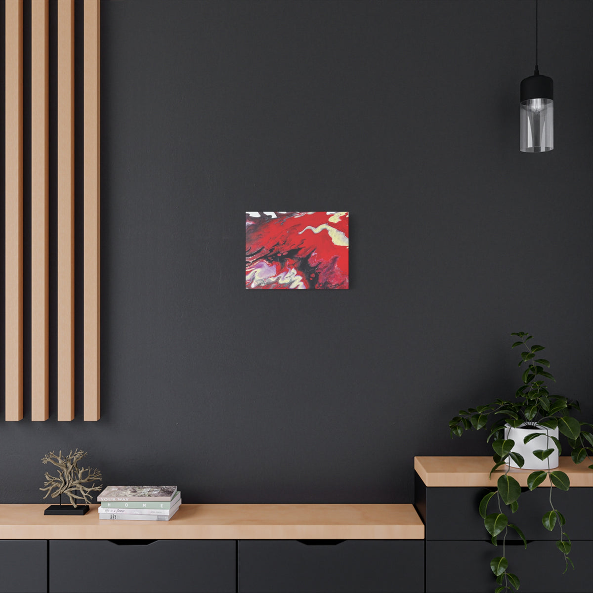 Power Abstract Red Fluid Art Canvas Print (Matte Stretched 1.25")