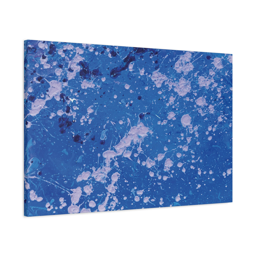 Blue Abstract Splatter Canvas Print  Dots (Matte Stretched 1.25")